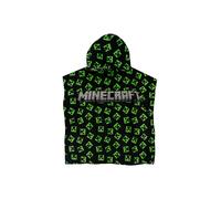 Minecraft Men's Hooded Poncho Towel in Black Minecraft Black