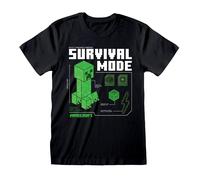 Minecraft Men's Survival Mode Creeper T-Shirt in Black | Size: Small Minecraft Black S