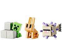 Minecraft Mini Figure 3-Pack, Elder Guardian, Sneaky Creeper & Rabbit Age 3+