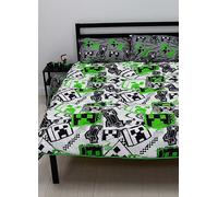 Official Minecraft Single Coverless Duvet Bedding - Care Free Reversible Mixed Up Design Coverless Quilt & Pillowcase - Washable Duvet - Perfect For Travelling & Sleepovers, Minecraft 10.5 tog