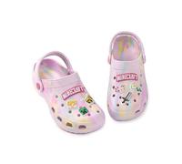 Minecraft Multi Character Clogs in Pink with Multicolour Accents | Girls' Breathable Casual Footwear | Marble Design Featuring Icons | Everyday Wear for Young Gamers - 12 UK Child