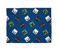 Minecraft Official Creeps Fleece Throw | Creeper Design Super Soft Blanket | Perfect for Any Bedroom, Blue, 1 Count (Pack of 1)