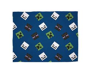 Minecraft Official Creeps Fleece Throw | Creeper Design Super Soft Blanket | Perfect for Any Bedroom, Blue, 1 Count (Pack of 1)