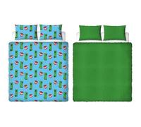 Minecraft Official Double Fleece Duvet Cover Set | Super Soft and Warm | Official Gaming Merchandise | Reversible 2 Sided Winter Cosy Kids Bedding Cover Including Matching Pillow Cases