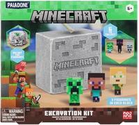 Minecraft Official Licensed Excavation Kit for Kids, Gamer Decor and Gift for Boys and Girls, 3 Iconic Gaming Characters Included, Interactive Dig Toy | Paladone