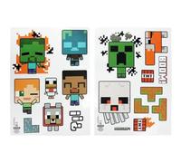 Minecraft Official Licensed Personalised Kids' Room Wall Decals - Officially Licensed, Reusable Overworld Gamer Icons, Playroom Wall Sticker Decorations, Includes Steve, Alex, Creepers | Paladone