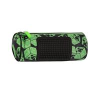 Minecraft Official Minecraft School Pencil Case, Ideal for Storing Stationery, with Internal Divider with Elastic Loops, Zip Closure and Pixel for Personalization, 22 x 11 H x 8 cm
