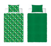 Minecraft Official Single Fleece Duvet Cover Set | Super Soft and Warm | Reversible 2 Sided Winter Cosy Kids Bedding Cover Including Matching Pillow Cases | Green