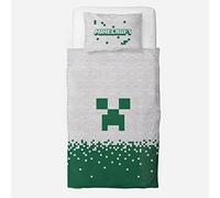 MINECRAFT Official Single Kids Duvet Cover Set | Character World Brands Pixels Design Reversible 2 Sided Bedding Including Matching Pillow Case | Gaming Single Bed Set Polycotton