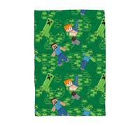 Minecraft Officially Licensed Fleece Blanket Super Soft Warm Blanket | Level Design | Perfect for Home, Bedroom, Sleepovers and Camping 100 x 150 cm | Green