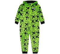 Minecraft Onesie, Creeper Boys Onesie, Gaming Boys All In One Pyjamas, Gamer Kids Pjs, Green 5-6 Years