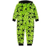 Minecraft Onesie, Creeper Boys Onesie, Gaming Boys All In One Pyjamas, Gamer Kids Pjs, Green 7-8 Years