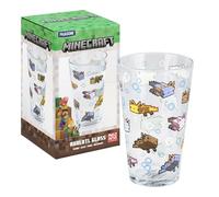 Minecraft Paladone Axolotl Drinking Glass 400ml, Officially Licensed Glassware Tumbler for Gamers, Fun Gift, Gaming Merch