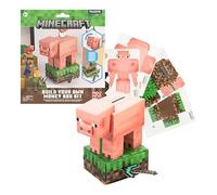 Paladone Minecraft Pig Build Your Own Money Box Kit, Officially Licensed 3D Cardboard Craft Set for Kids, DIY Piggy Bank Gift for Gamers, Multi, One Size