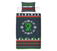 Minecraft Pixel Christmas Reversible Duvet Set | Size: Single Minecraft Multicolor Single