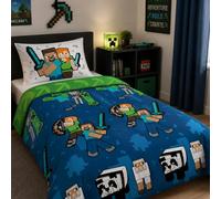 Minecraft Pixel Friends Duvet Cover Set With Pillowcase Blue Single