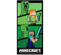 Minecraft Player 100% Cotton Towel 86039 Steve & Alex Creepers Beach Towel