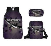 Minecraft Primary And Secondary School Schoolbags Minecraft Game Peripheral Backpack Three-piece Set High Quality Shoulder bag 12
