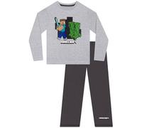 Minecraft Pyjamas, Creeper Boys Pyjamas, Gaming Kids Pjs, Gaming Boys' Pyjama Sets | Grey 9-10 Years