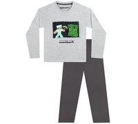 Minecraft Pyjamas | Gaming Boys Pyjamas | Boys' Pyjama Sets | Gaming PJs | Grey 9-10 Years