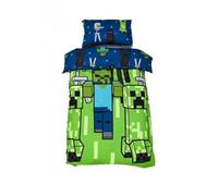 Minecraft Reversible Creeper Duvet Set in Green | Size: Single Minecraft Green Single