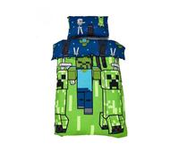 Minecraft Reversible Creeper Duvet Set in Green | Size: Single Minecraft Green Single