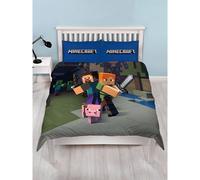 Minecraft Reversible Duvet Cover Set In Light Blue