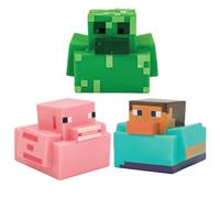 Minecraft Rubber Duckies - Officially Licensed Minecraft Bath Ducks, Featuring Creeper, Pig & Steve Bath Toys, Funny Jeep Duck, Novelty Gift for Gamers | Paladone
