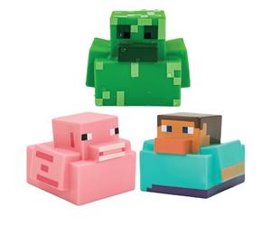 Minecraft Rubber Duckies - Officially Licensed Minecraft Bath Ducks, Featuring Creeper, Pig & Steve Bath Toys, Funny Jeep Duck, Novelty Gift for Gamers | Paladone