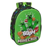 MINECRAFT - School Backpack, with 3D Design, Ideal for Children of Different Ages, Comfortable and Versatile, Quality and Resistance, 27 x 10 x 33 cm