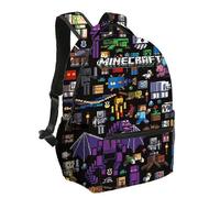 Minecraft school bags for primary and secondary school students, children's backpacks, large capacity, comfortable and easy to carry B