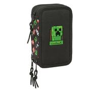 Minecraft - School Pencil Case with 37 Tools Included, Children's Pencil Case, Child, Ideal for Children from 5 to 14 Years, Comfortable and Versatile, Quality and Resistance, 12.5 x 5.5 x 19.5 cm