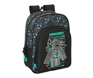 MINECRAFT SCREEN - Animated Children's School Backpack, Children's Backpack, Adaptable to Trolley, Ideal for School-Age Children, Comfortable and Versatile, Quality and Resistance, 26 x 11 x 34 cm