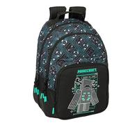 Safta Double Minecraft Screen 20l 32x15x42 Cm Backpack Black Kids