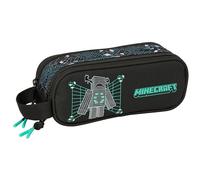 MINECRAFT SCREEN - Double Child's Pencil Case, Children's Pencil Case, Ideal for School Age Children, Comfortable and Versatile, Quality and Resistance, 21 x 6 x 8 cm