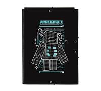 Minecraft Screen - Folio Folder with 3 Flaps, Ideal for Children of Different Ages, Comfortable and Versatile, Quality and Resistance, 26 x 36.5 cm