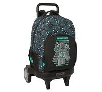 MINECRAFT SCREEN - Large Backpack with Wheels, Compact Evolution, Removable, Ideal for Children of Different Ages, Comfortable and Versatile, Quality and Resistance, 33 x 22 x 45 cm