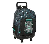 Minecraft Screen - Large Backpack with Wheels, Compact, Removable, Ideal for Children of Different Ages, Comfortable and Versatile, Quality and Resistance, 33 x 22 x 45 cm