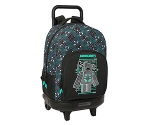 Minecraft Screen - Large Backpack with Wheels, Compact, Removable, Ideal for Children of Different Ages, Comfortable and Versatile, Quality and Resistance, 33 x 22 x 45 cm