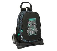 MINECRAFT SCREEN - School Backpack, Ergonomic Back, with Safta Evolution Trolley, Ideal for Children of Different Ages, Comfortable and Versatile, Quality and Resistance, 32 x 16 x 44 cm