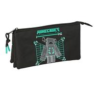 MINECRAFT SCREEN - Triple Pencil Case, Children's Pencil Case, Child, Ideal for School Age Children, Comfortable and Versatile, Quality and Resistance, 22 x 3 x 12 cm