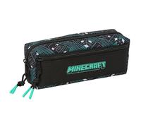 MINECRAFT SCREEN - Triple Small Pencil Case, Children's Pencil Case, Ideal for School Age Children, Comfortable and Versatile, Quality and Resistance, 22 x 6 x 8.5 cm