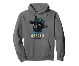 Minecraft Sculk Shriekers Hostile Mob Warden Shadows Pullover Hoodie, Adult Unisex, Asphalt Grey, XX-Large