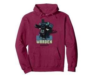Minecraft Sculk Shriekers Hostile Mob Warden Shadows Pullover Hoodie, Adult Unisex, Burgundy, Medium