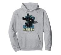 Minecraft Sculk Shriekers Hostile Mob Warden Shadows Pullover Hoodie, Adult Unisex, Heather Grey, Large
