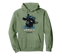 Minecraft Sculk Shriekers Hostile Mob Warden Shadows Pullover Hoodie, Adult Unisex, Sage Green, Small