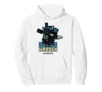 Minecraft Sculk Shriekers Hostile Mob Warden Shadows Pullover Hoodie, Adult Unisex, White, X-Large