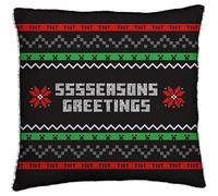 Minecraft Seasons Greetings Square Christmas Filled Cushion