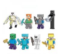 Minecraft Series Minifigure Iron Golem Alice Steve Assembled Building Block Minifigure Toy