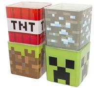 Minecraft Set of 4 Cube Glasses Creeper TNT Earth Diamond Building Blocks | Drinking Glasses | Home Decor